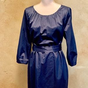 J. Crew slate blue sateen dress